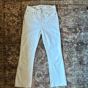 new with tags J Crew 9” demi boot cut white jean size 26